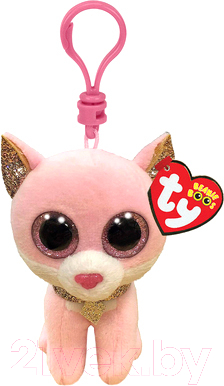 TY Beanie Babies  розовая кошечка Fiona игрушка- брелок