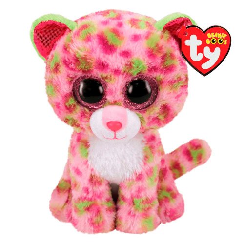 Ty Мягкая игрушка Beanie Boos Розовый леопард Лэйни, 25 см