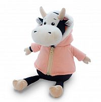 Maxitoys Мягкая Игрушка Luxury, Коровка Маша в Розовой Куртке, 23 см / цвет черно-белый, розовый					