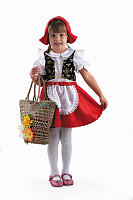 Батик Карнавальный костюм для девочек Красная шапочка / рост 122 см, от 7 лет / цвет белый, красный					