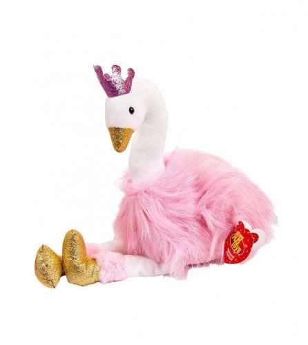 Abtoys Мягкая игрушка "Лебедь розовый с золотыми лапками и клювом", 25 см