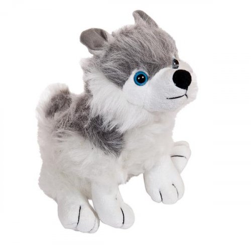 ABtoys Мягкая игрушка Собака серая с белым, 18 см / цвет серый, белый