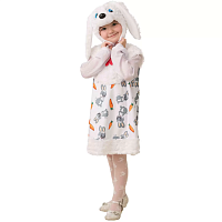 Батик Карнавальный костюм для девочек Зайка Сонька Плюшки-зверюшки / рост 110 см, от 5 лет / цвет белый					
