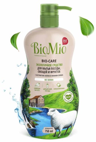 BioMio Средство для мытья посуды, овощей и фруктов, 750 мл