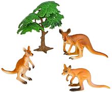 Паремо Фигурки из серии "Мир диких животных": Семья кенгуру, 4 предмета					