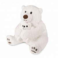 Maxitoys Мягкая игрушка "Белый Медведь с Медвежонком", 30 см