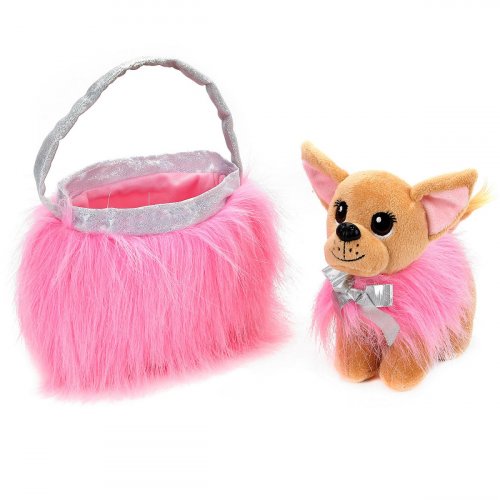Мой питомец Мягкая игрушка Собака Чихуахуа в сумочке, 278162 / цвет розовый, коричневый