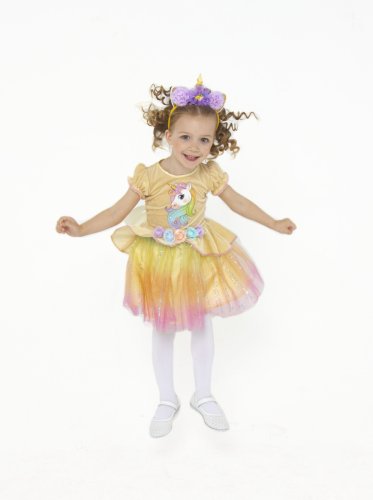 Батик Карнавальный костюм для девочек Единорожка малютка / рост 104 см, от 4 лет / цвет желтый