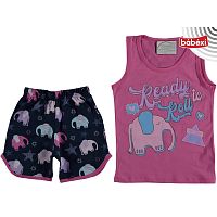 Babexi Пижама для девочки (майка, шорты) / цвет нежно-розовый, малиновый					