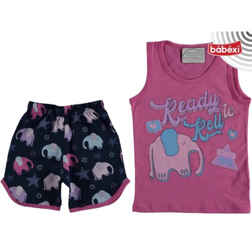Babexi Пижама для девочки (майка, шорты) / цвет нежно-розовый, малиновый