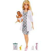 Barbie Кукла Барби "Доктор педиатр", с малышом пациентом					