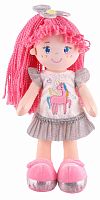 Maxitoys Мягкая игрушка Кукла Кэтти с розовыми волосами в платье, 35 см					