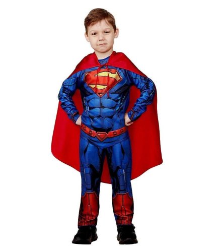 Батик Карнавальный костюм для мальчика Супермен без мускулов Warner Brothers / рост 104 см, от 4 лет / цвет синий, красный