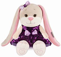 Maxitoys Мягкая игрушка Jack&Lin, Зайка Лин в фиолетовом платьице с пайетками, 20 см					