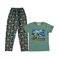 Babexi Пижама для мальчика (футболка, штаны) / цвет зеленый, синий					