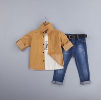 Gold Class Комплект (Рубашка+Кофта+Джинсы)/ цвет Горчичный