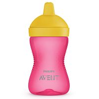 AVENT Чашка-непроливайка с твердым носиком 300мл / цвет розовый					