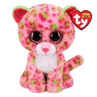 Ty Мягкая игрушка Beanie Boos Розовый леопард Лэйни, 15 см