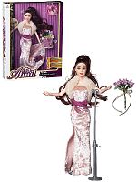 ABtoys Кукла "Atinil. Виновница торжества" в длинном, бархатном платье со стойкой с микрофоном и букетом					