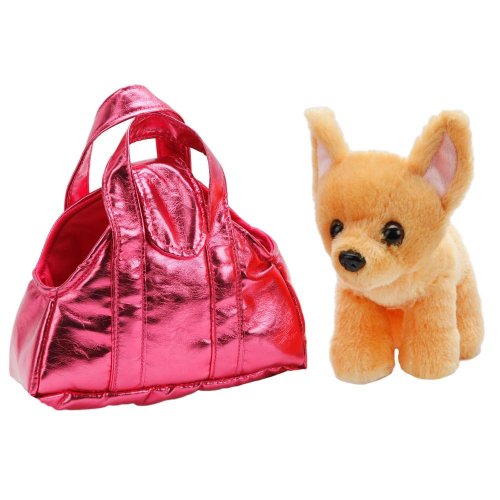 Мой питомец Мягкая игрушка Собака Чихуахуа в сумочке, 261916 / цвет розовый, коричневый