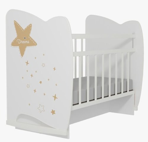 Bambini Moretti Кровать детская Star, колесо-качалка / цвет белый