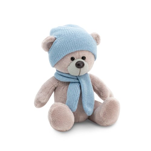 Orange Мягкая игрушка Медведь Топтыжкин с шапкой и шарфом 25 см / серый