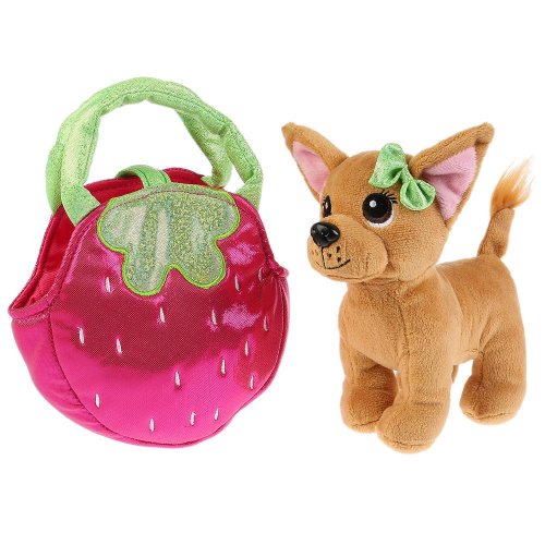 Мой питомец Мягкая игрушка Собака в сумочке Клубничка, 278157 / цвет розовый, коричневый